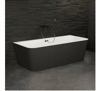 Baignoire Semi-îlot Murale Mint 160 Noire 160 X75 X57 Cm By Spalina - Noir - 160 x75 x57 cm