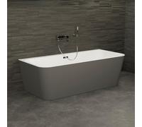 Baignoire Semi-îlot Murale Mint 170 Grise 170 X81 X57 Cm, By Spalina