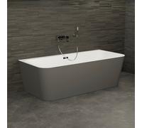 Baignoire Semi-îlot Murale Mint 170 Grise 170 X81 X57 Cm, By Spalina