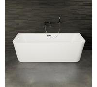 Baignoire Semi-îlot Murale Mint 180 Blanche 180 X81 X57 Cm, By Spalina
