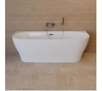 Baignoire Semi-îlot Murale Velvet 180 Blanche 180 X75 X58 Cm By Spalina - Blanc - 180 x75 x58 cm