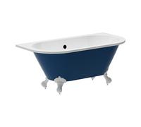 Baignoire semi îlot rétro avec pieds d'aigle - 150 x 74 x 61 cm - Bleu brillant - 154L - SPARUS