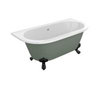 Baignoire semi-îlot retro avec pieds d'aigle - 154 L - 150 x 74 x 61 cm - Vert mat - Acrylique - SPARUS