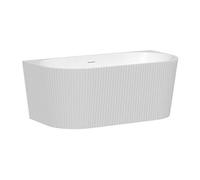 Baignoire semi îlot striée - 149 x 75 x 58 cm - Acrylique - Blanc brillant - 206 L - ZELINA