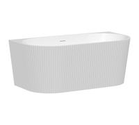Baignoire semi îlot striée - 250 L - 170,5 x 80 x 58,5 cm - Blanc brillant - Acrylique - ZELINA
