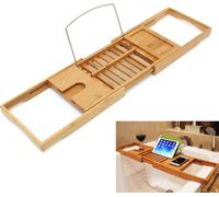Baignoire Support en bambou Salle de bain Tablettes Réservation Reading Rack Stand