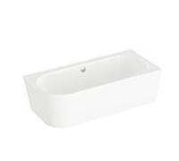 Baignoire Vitra Geo 65461008000 angle droit, bonde centrale, capacité 238 l
