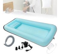 Baignoires Portables, baignoires gonflables médicales avec Sac de Douche Chevet et Pompe électrique, Aide aux aidants for Personnes âgées(Blue)