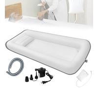 Baignoires Portables, baignoires gonflables médicales avec Sac de Douche Chevet et Pompe électrique, Aide aux aidants for Personnes âgées(White)