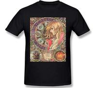 BAIGONGZHU Casual T-Shirt Howl's Moving Castle Black M