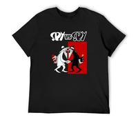 BAIGONGZHU Casual T-Shirt Spy Vs Spy Comic Cartoon Mad Magazine - Custom Black XL