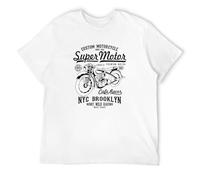 BAIGONGZHU Super Motor Caferacer NYC Brooklyn Awesome T Shirt Shirt Design Present Gift Idea White XXL