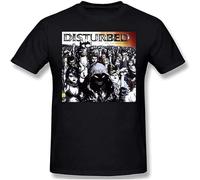 BAIGONGZHU Trendy T-Shirt Mens Disturbed Ten Thousand Fists Graphic Blouse Short Sleeve Casual Black L