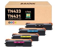 BAIINK TN-433 TN-431 Cartouche de toner de rechange pour imprimante Brother TN433 TN431 compatible avec imprimante Brother HL-L8260CDW HL-L8360CDW MFC-L8610CDW MFC-L8900CDW HL-L9310CDW (B/C/Y/M)