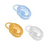 BaiJ Boîte à Tétine Bébé,Paquet de 3 boîtes de Bébés Boîtes de Rangement Bebe Boîte Portable Boite a tetine Sucette Boîte Bébé Fournitures pour Voyage en Plein Air(Jaune+Transparent+Vert)