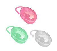 Boîte à Tétine Bébé,Paquet de 3 boîtes de Bébés Boîtes de Rangement Bebe Boîte Portable Boite a tetine Sucette Boîte Bébé Fournitures pour Voyage en Plein Air(Rose+Transparent+Bleu)