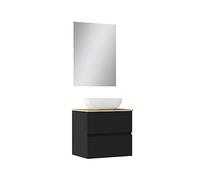 Baikal Duo, Bois Céramique Verre Mélamine 16 mm, Noir Mat, 60 cm