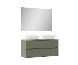 Baikal Duo, Bois Céramique Verre Mélamine 16 mm, Vert Mousse, 60+60 cm