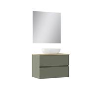Baikal Duo, Bois Céramique Verre Mélamine 16 mm, Vert Mousse, 80 cm