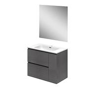 Baikal Ensemble de Meubles de Salle de Bain Duo, avec lavabo. Meuble Suspendu au Mur avec lavabo en céramique. Plusieurs Finitions et Dimensions. Meuble monté.