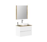 Baikal Ensemble de Meubles de Salle de Bain Duo, avec lavabo. Meuble Suspendu au Mur avec lavabo en céramique. Plusieurs Finitions et Dimensions. Meuble monté.