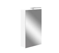 Baikal Meuble Camerino avec Miroir, Armoire d'appoint de Salle de Bain Multifonction, Option avec ou sans lumière LED, Meuble Mural Facile à Installer, Armoire montée, Finition Blanche, vestiaire LED