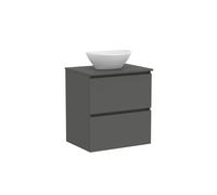 Baikal Meuble de Salle de Bain Klay. Meuble monté avec 2 tiroirs Suspendus avec lavabo sur Le Dessus. Armoire de Salle de Bain. Lavabo en céramique. 60 cm Bardolino.
