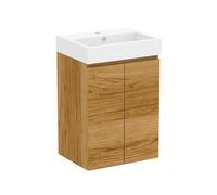 Baikal Meuble de Salle de Bain Mini. Meuble monté avec 2 Portes suspendues avec lavabo. Armoire de Salle de Bain. Lavabo en céramique. 45 cm Teka.