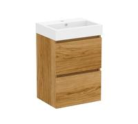 Baikal Meuble de Salle de Bain Mini. Meuble monté avec 2 tiroirs Suspendus avec lavabo. Armoire de Salle de Bain. Lavabo en céramique. 45 cm Teka.