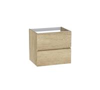 Baikal Meuble de Salle de Bain modulaire à 2 tiroirs, Suspendu au Mur, en mélamine 16 mm. Meuble monté. Combinable avec n'importe Quel Top. Meuble 2 tiroirs 60 cm Nature