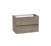 Baikal Meuble de Salle de Bain modulaire à 2 tiroirs, Suspendu au Mur, en mélamine 16 mm. Meuble monté. Combinable avec n'importe Quel Haut. Meuble 2 tiroirs 80 cm Nebraska