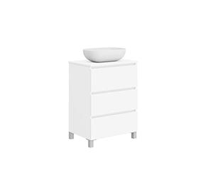 Baikal Meuble de Salle de Bain Neo, Trois tiroirs, Meuble avec Pieds. Plusieurs Finitions et mesures. mélamine 16 mm. Meuble monté.