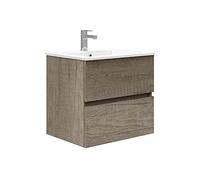 Baikal Meuble de Salle de Bain Onyx Suspendu au Mur, avec lavabo en céramique, différentes Finitions et Dimensions, Meuble monté 2 tiroirs 50 Nebraska