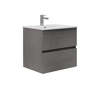 Baikal Meuble de Salle de Bain Trix Fond réduit 39 cm. Meuble 50 cm, 2 tiroirs, Suspendu au Mur, Plusieurs Finitions et mesures. Meuble monté. 2 tiroirs 50 cm Cendre