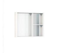 Baikal Meuble vestiaire avec Miroir, Armoire d'appoint de Salle de Bain Multi-usages, Option avec ou sans lumière LED, Meuble Mural Facile à Poser, Armoire montée, Finition Blanche, sans Porte 70 cm