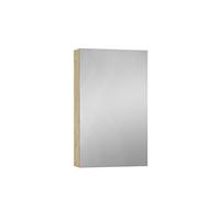 Baikal Meuble vestiaire avec Miroir, Armoire d'appoint de Salle de Bain Multi-usages, Option avec ou sans lumière LED, Meuble Mural Facile à Installer, Armoire montée Finition Nature, Camerino 48 cm