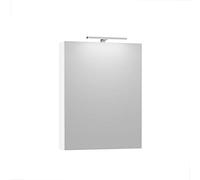 Baikal Meuble vestiaire avec miroir, armoire d'appoint de salle de bain multifonction, option avec ou sans lumière LED, meuble mural facile à installer, armoire montée, finition blanche, vestiaire LED