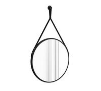 Baikal Miroir de Salle de Bain, Miroir avec Cadre Noir. Option avec et sans LED. Styles Qui s'adaptent à la Salle de Bain ou à n'importe Quel séjour de la Maison. Bracelet en Cuir D60 cm