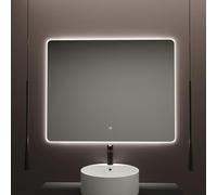 Baikal Miroir de Salle de Bain rectangulaire 100 x 80 cm Rétroéclairé Tactile avec Anti-buée 3500K/4000K/6000K Miroir Lumineux avec LED