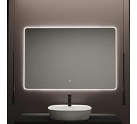 Baikal Miroir de Salle de Bain rectangulaire 120 x 80 cm Rétroéclairé Tactile avec Anti-buée 3500K/4000K/6000K Miroir Lumineux avec LED