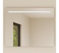 Baikal Miroir de Salle de Bain rectangulaire | 80 x 80 cm | Épaisseur 6 mm | Barre LED | Tactile avec Anti-buée | Tonalités 3500K/4000K/6000K | Miroir avec lumière | Miroir avec LED