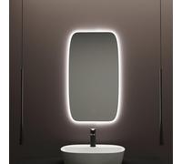 Baikal Miroir pour Maison, différentes Formes et Dimensions Disponibles. Miroir avec éclairage LED. Styles Qui s'adaptent à la Salle de Bain ou à n'importe Quelle pièce de la Maison. 45 x 80 cm Ovale