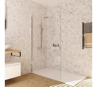 BAIKAL Pare-douche fixe modèle ONYX NAT P.Brillance 110 x hauteur 200 cm. en verre trempé Transp de 8 mm d'épaisseur et traitement anticalcaire