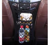 Baikewei Car Storage Net Mesh Organizer Cargo Netting Storage Bag Pocket for Food Bottle Groceries, 35 * 25cm Car Back Rear Trunk Seat Mesh Net for Car SUV Trunk Motorhome Campervan (3 lays)