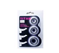 Baile - titan set 3 pcs cock ring noir 2.8 + 2.4 + 1.9 cm