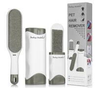 Bailey & Buddies Brosse anti-peluches pour animaux de compagnie avec base autonettoyante et kit de voyage - Éliminateur de fourrure double face réutilisable et rouleau anti-peluches pour chiens et