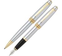 Bailey Medalist Coffret Cadeau Avec Stylo À Bille Et Stylo-Plume (Avec Revêtement En Or Galvanisé 23 Carats,Couleur D¿Écriture Noire Indélébile)