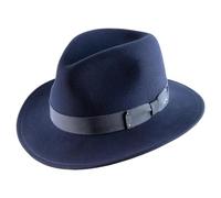 Bailey of Hollywood - Chapeau Fedora Pliable, imperméable, Feutre Homme ou Femme Curtis - Taille L - Bleu-Marine