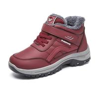Bailey Xingqi Bottes Hiver Femme avec Doublure Doudoune Semelle Anti-Glissant & Scratch Réglable pour Promenades Rouge Taille 37