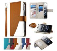 BAILI Coque Portefeuille en Cuir pour Realme 8i avec dragonne, béquille, Porte-Cartes, Étui à Fermeture éclair pour Realme 8i-Marron